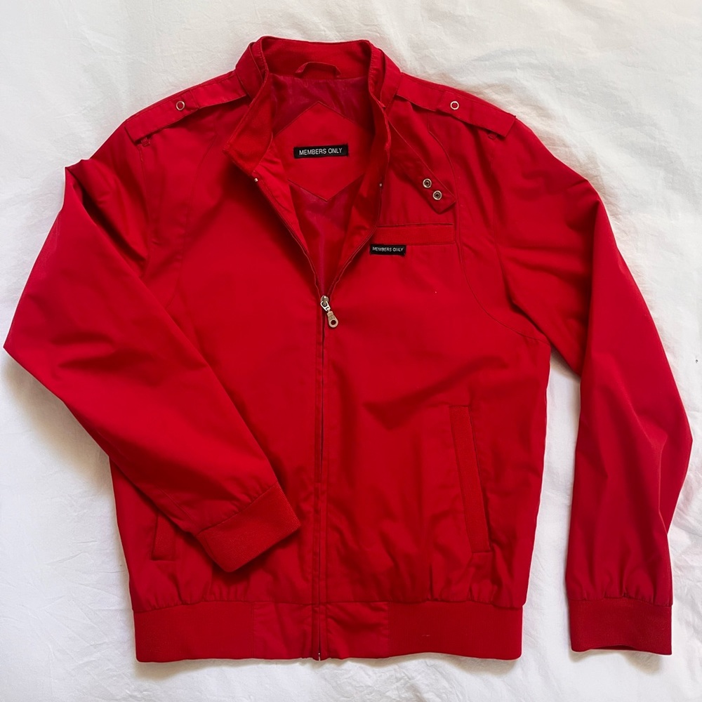 Red Members Only Bomber Jacket